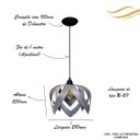 Ver imagem 2 de Luminária Lustre Pendente Madeira Teto Sala Quarto Cozinha Lúpulo M Cinza