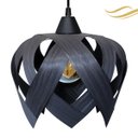 Ver imagem 1 de Luminária Lustre Pendente Madeira Teto Sala Quarto Cozinha Lúpulo P Preto