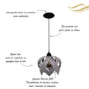 Ver imagem 3 de Luminária Lustre Pendente Madeira Teto Sala Quarto Cozinha Lúpulo P Cinza