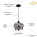 Ver imagem 2 de Luminária Lustre Pendente Madeira Teto Sala Quarto Cozinha Lúpulo P Cinza