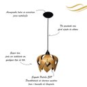 Ver imagem 3 de Luminária Lustre Pendente Madeira Natural Teto Sala Quarto Cozinha Lúpulo P