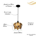 Ver imagem 2 de Luminária Lustre Pendente Madeira Natural Teto Sala Quarto Cozinha Lúpulo P