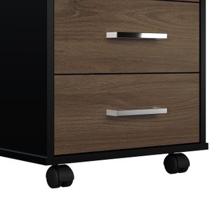 Gaveteiro para Escritório (3 Gavetas) - Cor: Charuto/preto