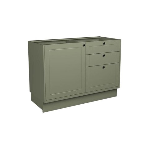 Balcão de Cozinha Évora Ph 3117 C/ 1 Porta 3 Gavetas e Divisor de Talheres S/ Tampo 120cm Verde -