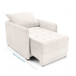 Poltrona Cama Reclinável Retrátil Viena Veludo Bege Claro - Loja Sheep - 7