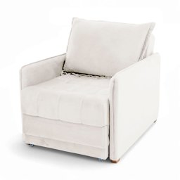 Poltrona Cama Reclinável Retrátil Viena Veludo Bege Claro - Loja Sheep - 3