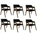 Ver imagem 1 de Kit 6 Cadeiras Sala de Jantar e Jogos Carteados Madeira Maciça Poker Veludo Preto-nogueira G42 -