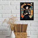 Ver imagem 1 de Quadro Decorativo Bruxa com Livro 24x18cm:moldura Preta