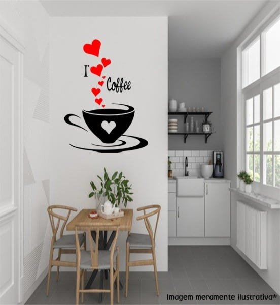 Adesivo de Parede I love Café | MadeiraMadeira