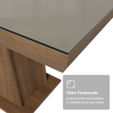 Ver imagem 5 de Mesa de Jantar Retangular Tampo com Moldura e Vidro Sobreposto Rustic/Crema 5364 Madesa