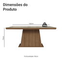 Ver imagem 2 de Mesa de Jantar Retangular Tampo com Moldura e Vidro Sobreposto Rustic/Crema 5364 Madesa