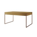 Ver imagem 5 de Mesa Jantar Industrial Retangular Canela 137X90Cm Com 4 Cadeiras Pretas Base Cobre Cor: Canela