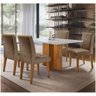 Mesa Olivia Mdf 4 Cadeiras Lunara Marrom, Off White e Imbuia - 1