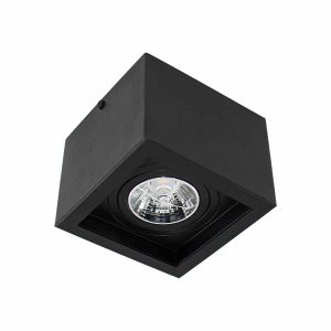 Plafon Spot Sobrepor Box Preto + Led Ar70 Branco Quente Starlumen St2761