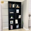 Ver imagem 1 de Estante Organizadora Porto Alta 8 Prateleiras Escritório Preta Livros Documentos Amplo Espaço