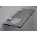 Ver imagem 1 de Porta Shampoo Reto Rebaixo para Sabonete em Vidro Refletivo Lapidado - Aquabox - 40cmx9cmx8mm