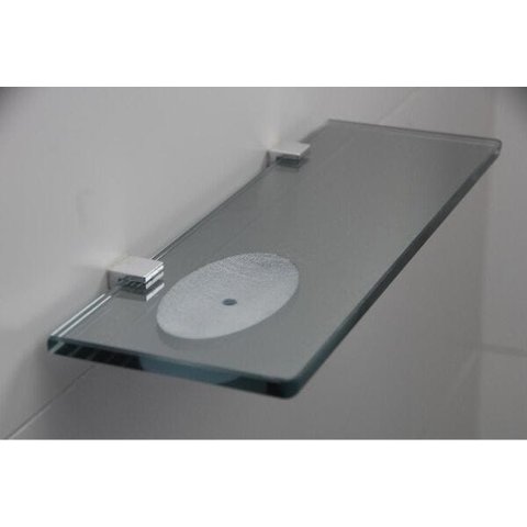 Porta Shampoo Reto Rebaixo para Sabonete em Vidro Refletivo Lapidado - Aquabox - 40cmx9cmx8mm