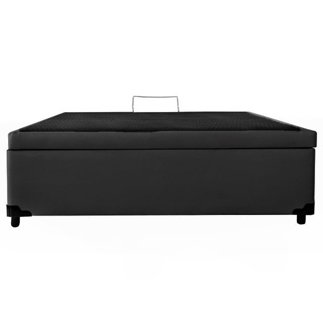 Cama Box Baú Casal Platinum Acolchões Preto 41x138x188 - 2