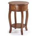 Ver imagem 1 de Mesa de Apoio Lateral Redonda com Gaveta 73 x 49 x 49 cm (a X L X P) - Imbuia Glazer