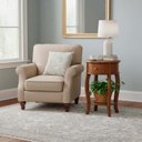 Ver imagem 3 de Mesa de Apoio Lateral Redonda com Gaveta 73 x 49 x 49 cm (a X L X P) - Imbuia Glazer