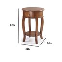 Ver imagem 2 de Mesa de Apoio Lateral Redonda com Gaveta 73 x 49 x 49 cm (a X L X P) - Imbuia Glazer
