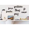 kit 6 Palavras Lettering: Gratidão Paz Família Amor Fé Deus - em Mdf Preto - 2