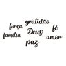 kit 6 Palavras Lettering: Gratidão Paz Família Amor Fé Deus - em Mdf Preto - 1