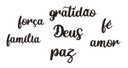 Ver imagem 1 de kit 6 Palavras Lettering: Gratidão Paz Família Amor Fé Deus - em Mdf Preto