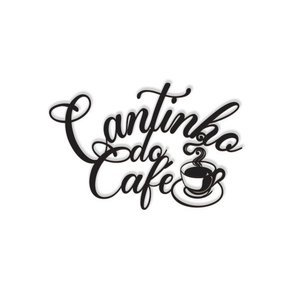 Cantinho do café 37x24cm Lettering em Madeira Mdf Aplique Parede