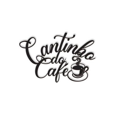 Cantinho do café 37x24cm Lettering em Madeira Mdf Aplique Parede