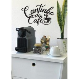 Cantinho do café 37x24cm Lettering em Madeira Mdf Aplique Parede - 2
