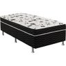 Cama Box Solteiro Conjugada Unyco D28 Ortopédico Floral e Preta - 7
