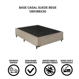 Base de Cama Box Casal 138x188 Bege Suede - 2