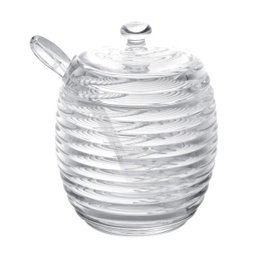 Açucareiro de Cristal Lyor Colmeia com Tampa e Colher 210ml - 2