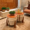 Ver imagem 1 de Puff Multiuso com Mesa Flex Linho Claro - Unidade