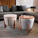 Ver imagem 3 de Puff Multiuso com Mesa Flex Linho Claro - Unidade