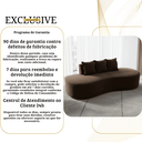 Ver imagem 4 de Sofá Tóquio Puff Orgânico Suede 200cm com 3 Almofadas Design Curvo Luxo para Sala e Recepção:Marrom