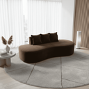 Ver mais imagens de Sofá Tóquio Puff Orgânico Suede 200cm com 3 Almofadas Design Curvo Luxo para Sala e Recepção:Marrom