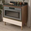 Ver imagem 2 de Balcao com Tampo e Nicho para Forno 1 Gaveta MDF 80 cm Kali 1640622 Carvalho Toq Off White Nicioli
