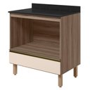 Ver imagem 1 de Balcao com Tampo e Nicho para Forno 1 Gaveta MDF 80 cm Kali 1640622 Carvalho Toq Off White Nicioli