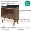 Ver imagem 4 de Balcao com Tampo e Nicho para Forno 1 Gaveta MDF 80 cm Kali 1640622 Carvalho Toq Off White Nicioli