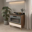 Ver imagem 7 de Balcao com Tampo e Nicho para Forno 1 Gaveta MDF 80 cm Kali 1640622 Carvalho Toq Off White Nicioli