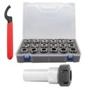 Ver imagem 2 de Jogo de Pinças Er-25 - Cap. 2,0 a 16,0mm + Haste Paralela Er25s-t2 + Chave Er25-b - Er-25-t2