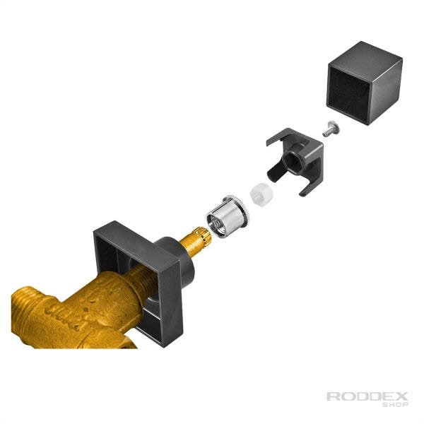 Acabamento Para Registro Quadrado ABS Preto Pressão PQ K4 - 3
