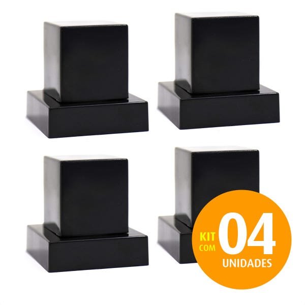 Acabamento Para Registro Quadrado ABS Preto Pressão PQ K4 - 1