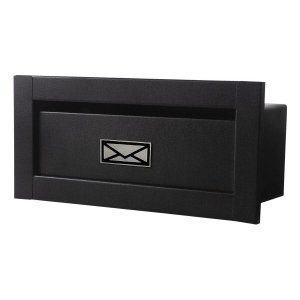 Caixa Correio techinox carta Luxo linear preta fosca 30 cm profundidade