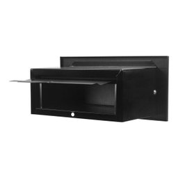 Caixa Correio techinox carta Luxo linear preta fosca 25 profundidade - 3