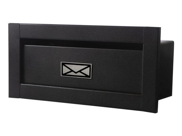 Caixa Correio techinox carta Luxo linear preta fosca 25 profundidade - 1
