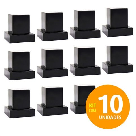 Acabamento Para Registro Quadrado ABS Preto Pressão PQ K10