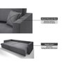 Sofá Tango 2,20m sem Caixa, Retrátil e Reclinável Linho Soft Grafite - Netsofas - 5